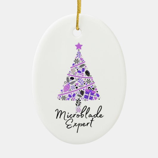 Microbladercadeau - Kerstmis met microblade Keramisch Ornament (Voorkant)