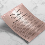 Microblading Aftercare Instruction Rose Gold Drive<br><div class="desc">Microblading Aftercare Instruction Moderne Rose Gold Parties scintillant Drips Flyers.</div>