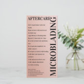 Microblading Aftercare Peony Pink Minimale gradiën Bedankkaart (Staand voorkant)