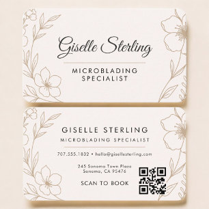 Microblading Bloem QR Code Professioneel Visitekaartje