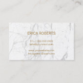 Microblading Brow Makeup Artist Gold Script Marble Visitekaartje (Achterkant)