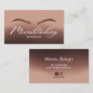 Microblading Brown Ombre Typography Beauty Salon Visitekaartje