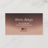 Microblading Brown Ombre Typography Beauty Salon Visitekaartje (Achterkant)