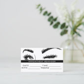 Microblading Brows & Lashes Salon Appointment Card Afsprakenkaartje (Staand voorkant)