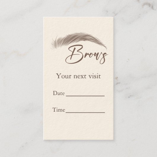 Microblading Brows Salon Appointment Card Afsprakenkaartje (Voorkant)