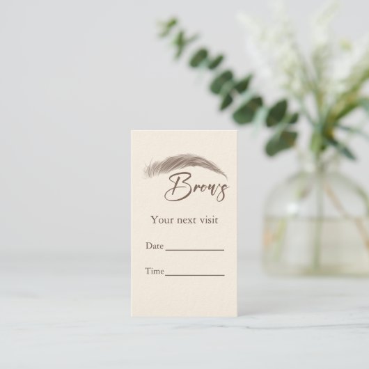 Microblading Brows Salon Appointment Card Afsprakenkaartje (Staand voorkant)