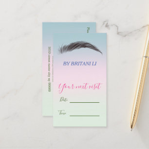 Microblading Brows Salon, gradiënt Appointkaart Afsprakenkaartje