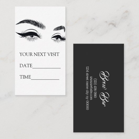 Microblading de carte de rendez-vous, Extensions E (Devant / Derrière)