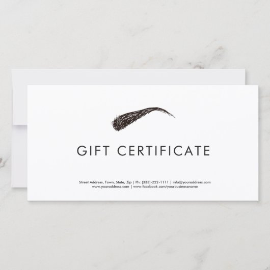 Microblading Eenvoudig Modern Cadeau Certificaat Bedankkaart (Voorkant)