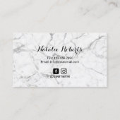 Microblading Elegante Typografie Wit Marmer Visitekaartje (Achterkant)