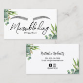 Microblading Eyebrows Beauty Salon Greenery Visitekaartje (Voorkant / Achterkant)