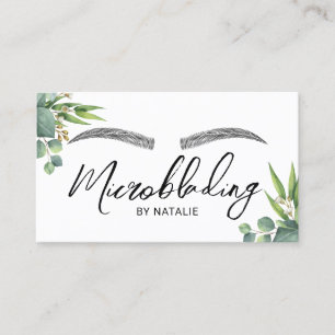 Microblading Eyebrows Beauty Salon Greenery Visitekaartje