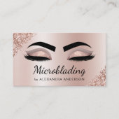 Microblading Eyebrows Brows Glitter Roos Gold Pink Visitekaartje (Voorkant)