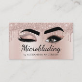 Microblading Eyebrows Brows Glitter Roos Gold Pink Visitekaartje (Voorkant)