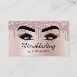 Microblading Eyebrows Brows Glitter Roos Gold Pink Visitekaartje