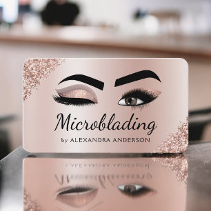 Microblading Eyebrows Brows Glitter Roos Gold Pink Visitekaartje