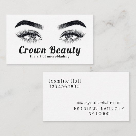 Microblading Eyebrows & Eyelashes Salon Visitekaartje (Voorkant / Achterkant)