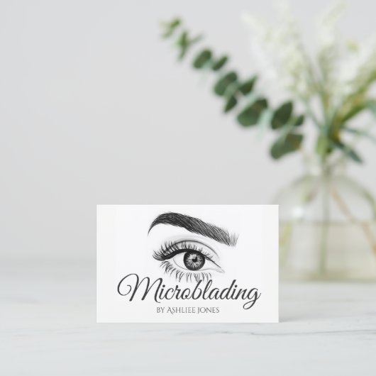 Microblading Eyebrows & Lashes Salon Visitekaartje (Staand voorkant)