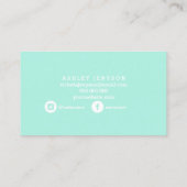 Microblading gold typografie aqua pastel visitekaartje (Achterkant)