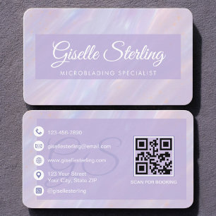 Microblading Iridescent Opal QR-code Visitekaartje