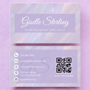 Microblading iriserende pastel opaal holografisch visitekaartje