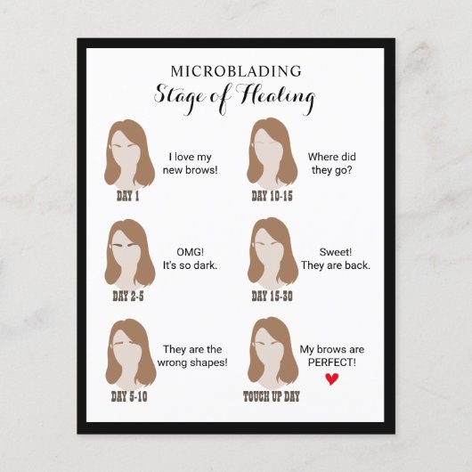 Microblading Natercare Instruction Classy Framed Flyer (Achterkant)