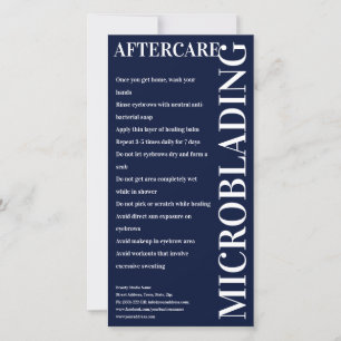 Microblading Nazorg Donkerblauwe Instructie Bedankkaart