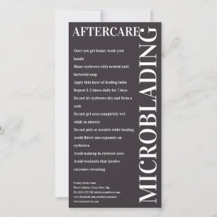 Microblading Nazorg Grijs & Wit Instructie Bedankkaart
