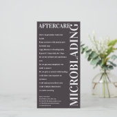 Microblading Nazorg Grijs & Wit Instructie Bedankkaart (Staand voorkant)