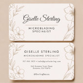 Microblading Specialist Botanical Blush and Black Visitekaartje