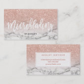 Microblading typografie roos goud glitter marmer visitekaartje (Voorkant / Achterkant)