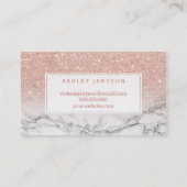 Microblading typografie roos goud glitter marmer visitekaartje (Achterkant)