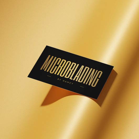 Microblading Zwart en Goud  Visitekaartje