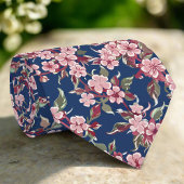 Microbloemige achtergrond  Modern Roze Bloem Stropdas