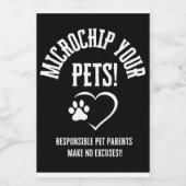 Microchip Your Pets Vin Bottle Étiquette (Étiquettes simples)