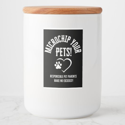 Microchip Your Pets Vin Bottle Étiquette (Devant)