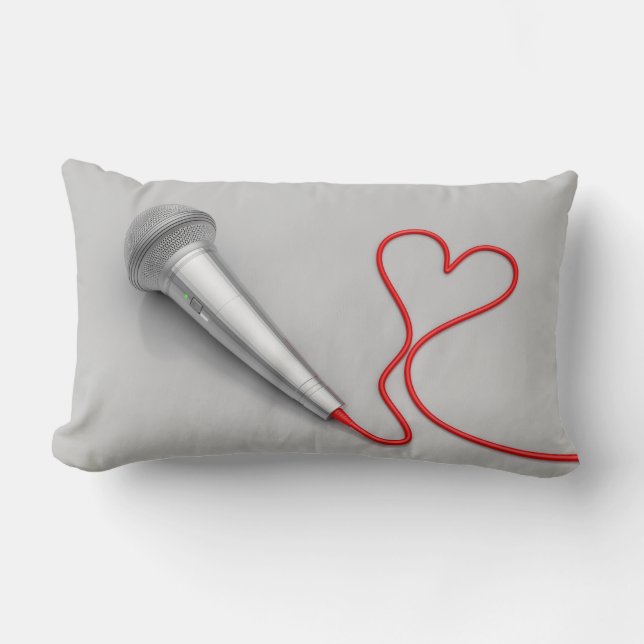 Microfoon en rood hart kussen (Voorkant)