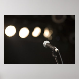 Microfoon en spotlichten poster