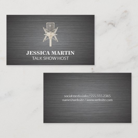 Microfoon / Entertainment / Podcast Visitekaartje (Voorkant / Achterkant)