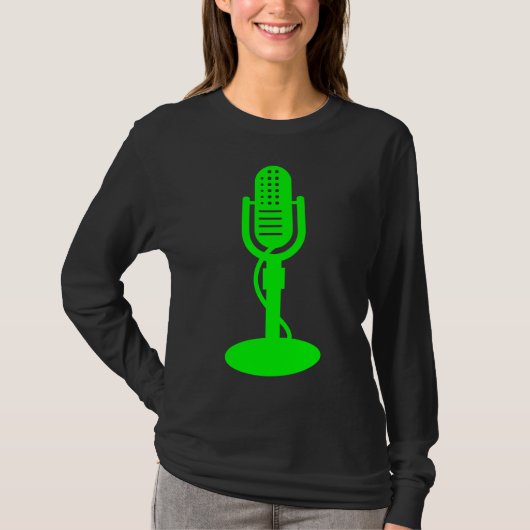 Microfoon - groen t-shirt (Voorkant)