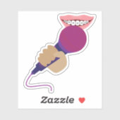 Microfoon hanteren sticker (Vel)