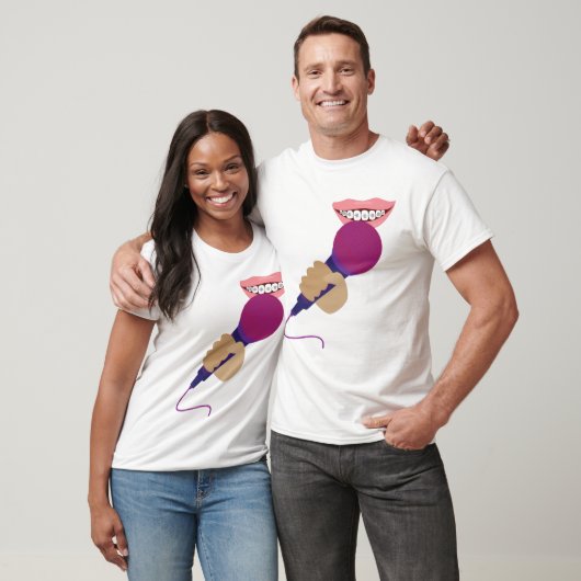Microfoon hanteren t-shirt (Unisex)