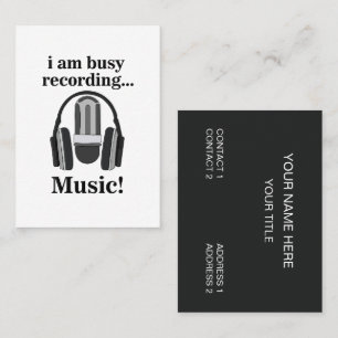 Microfoon Hoofdtelefoon Opname Muziek Visitekaartje