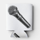 Microfoon houtsnede gegraveerde stijl blikjeskoeler (Achterkant)