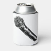 Microfoon houtsnede gegraveerde stijl blikjeskoeler (Blikje Achterkant)