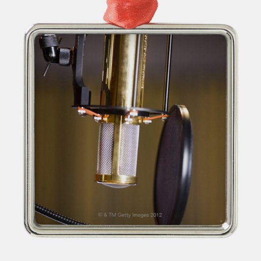 Microfoon in Studio Metalen Ornament (Voorkant)