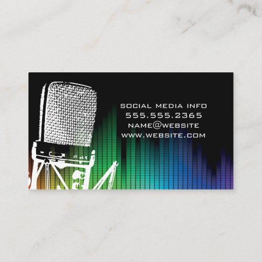 Microfoon | Kleurrijke Digitale Equalizer Visitekaartje (Achterkant)