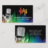 Microfoon | Kleurrijke digitale equalizer Visitekaartje (Voorkant / Achterkant)