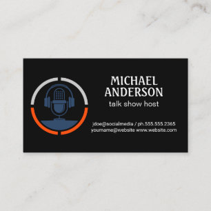 Microfoon-Logo Podcast Host Visitekaartje