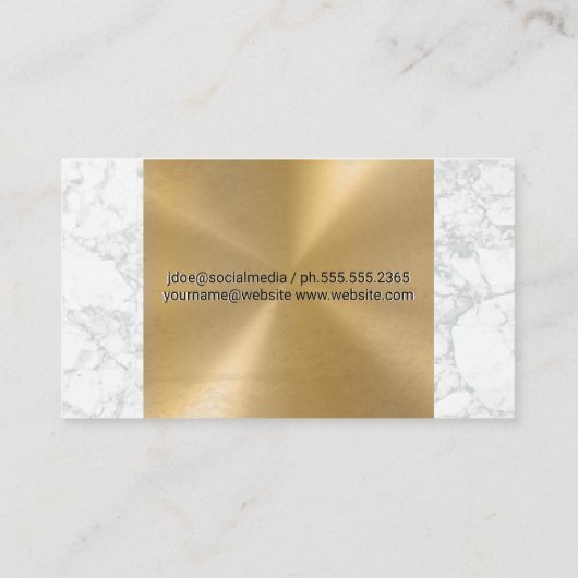 Microfoon | Marmer en goud metaal Visitekaartje (Achterkant)
